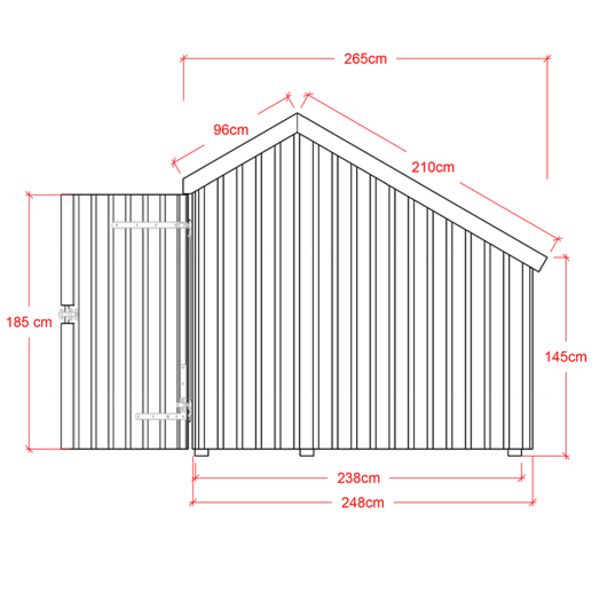 Cykelgarage | Cykelskjul 5,7 m2 med dubbeldörrar