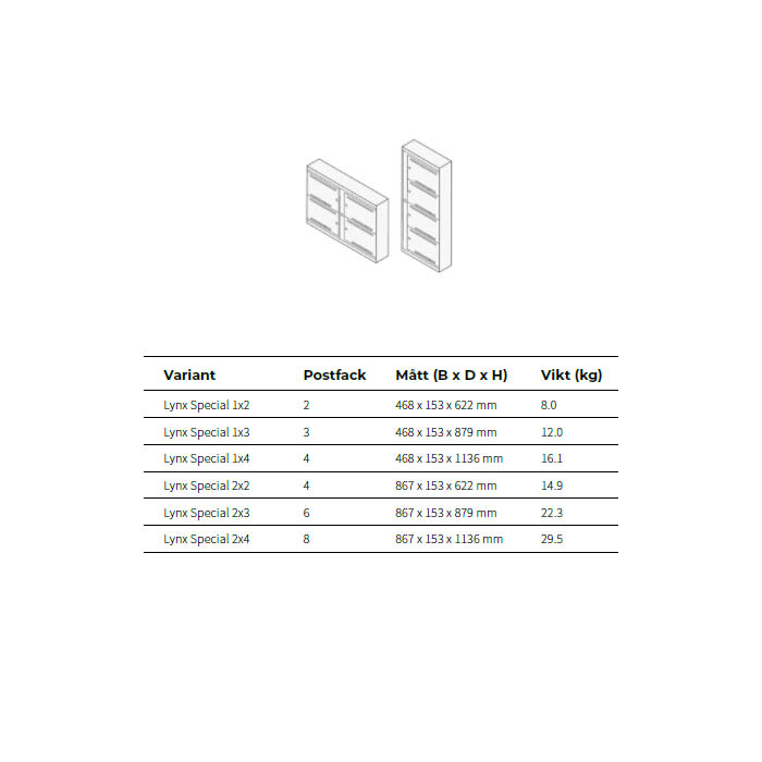 Fastighetsboxar | Fastighetsbox Lynx Special, Grå