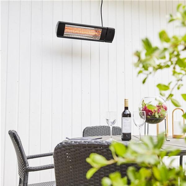 Terrassvärmare | Väggupphängd Terrassvärmare Heat1 ECO High-line 1500 W svart