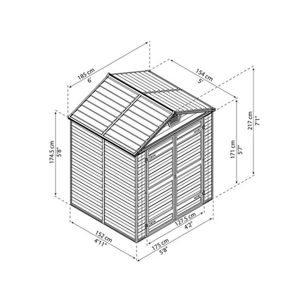 Friggebod & Förråd | Redskapsskjul Skylight 2,8 m2 Midnattsgrå