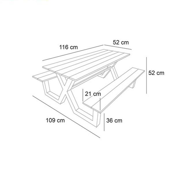 Picknickbord & Parkbord | Underhållsfritt Picknickbord till barn X-modell svart