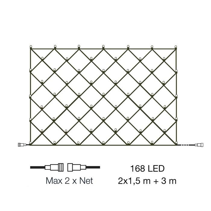 Ljusslingor | LightsOn Net - ljusnät, 2x1,5 Meter