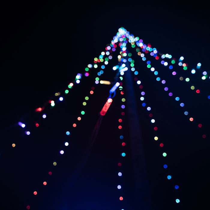Flaggstångsbelysning | Julbelysning Standard 10 m, 500 LED styrbar i olika färger