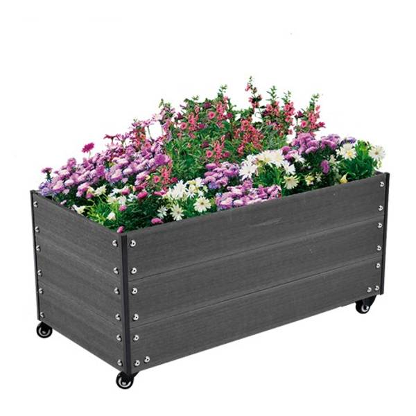 Planteringskärl | Planteringslåda i komposit med hjul 36x50x90 cm
