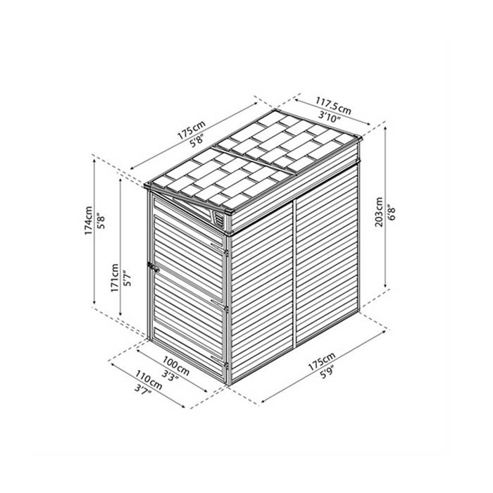 Friggebod & Förråd | Skjul Palram-Canopia skylight snedtak, 2,1 m2