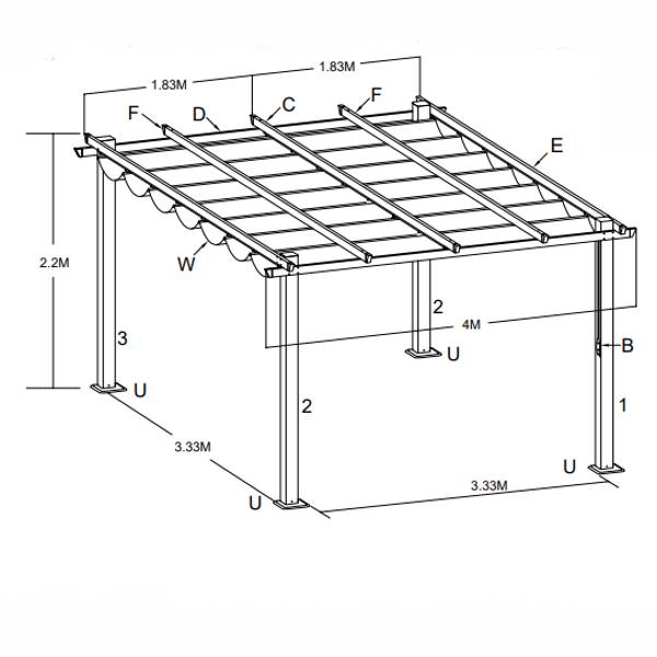 Pergola | Pergola 4x4 m i vitt