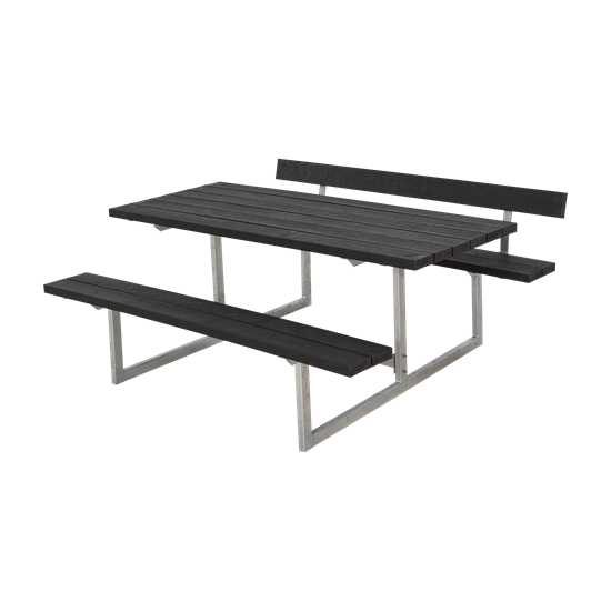 Picknickbord & Parkbord | Basic Picknickbord med 1 ryggstöd - underhållsfritt med brädor av återvunnen textil - plast