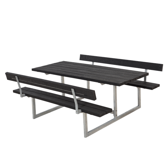 Picknickbord & Parkbord | Basic Picknickbord med 2 ryggstöd - underhållsfritt med brädor av återvunnen plast