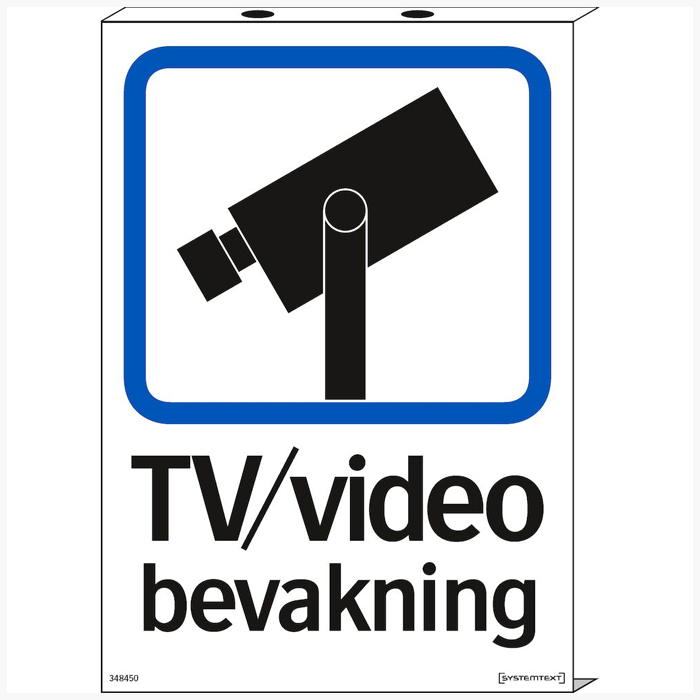 Skyltar | TV/video bevakning - Skylt i kantbockad aluminium