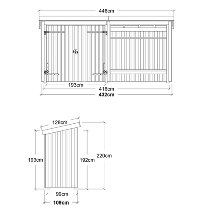 Garage & Utehus | Nordic Multi Trädgårdshus 4,7 m2 - 2 moduler med dubbeldörr