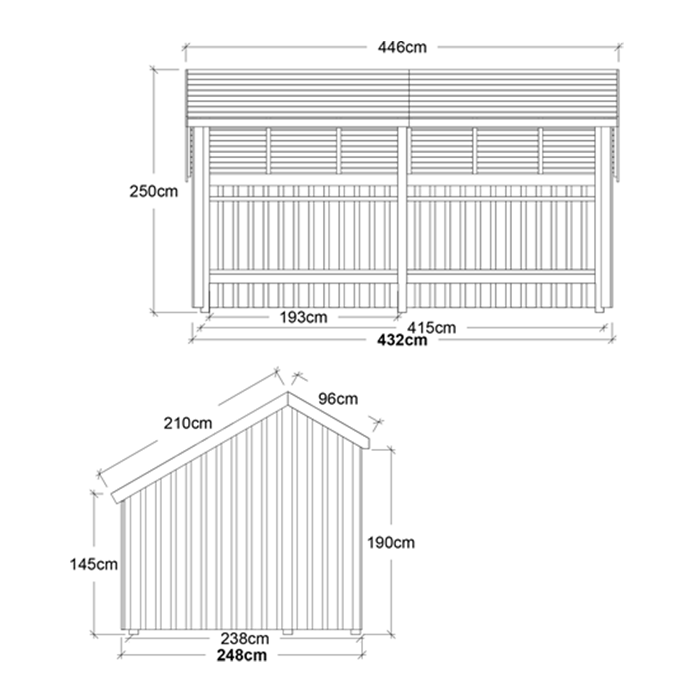 Garage & Utehus | Multi Trädgårdshus 10,5 m2 - 2 moduler öppen