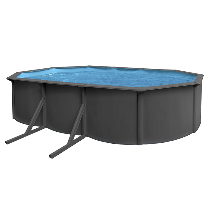 Pooltillbehör | Basic Pool Oval 610 x 360 x 120 cm, Anthracite Grey