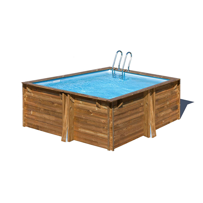 Pooltillbehör | Square wood pool 305 x 305 x 119 cm - Model Carra