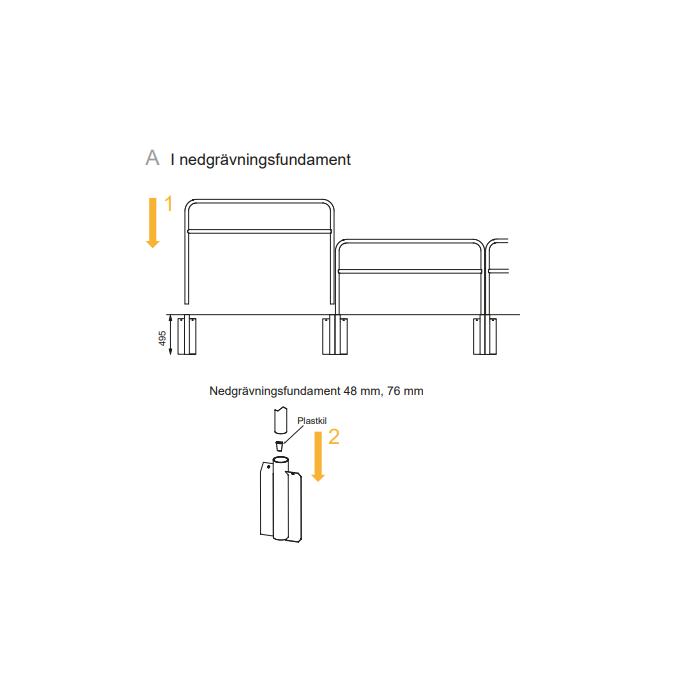 Staket & Räcken | Nedgrävningsfundament för Ø76 mm rör