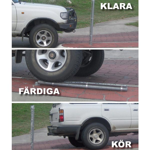 Trafikskyltar | Springy vikbart fäste till galvade rör upp till 2,7 inkl. adapter