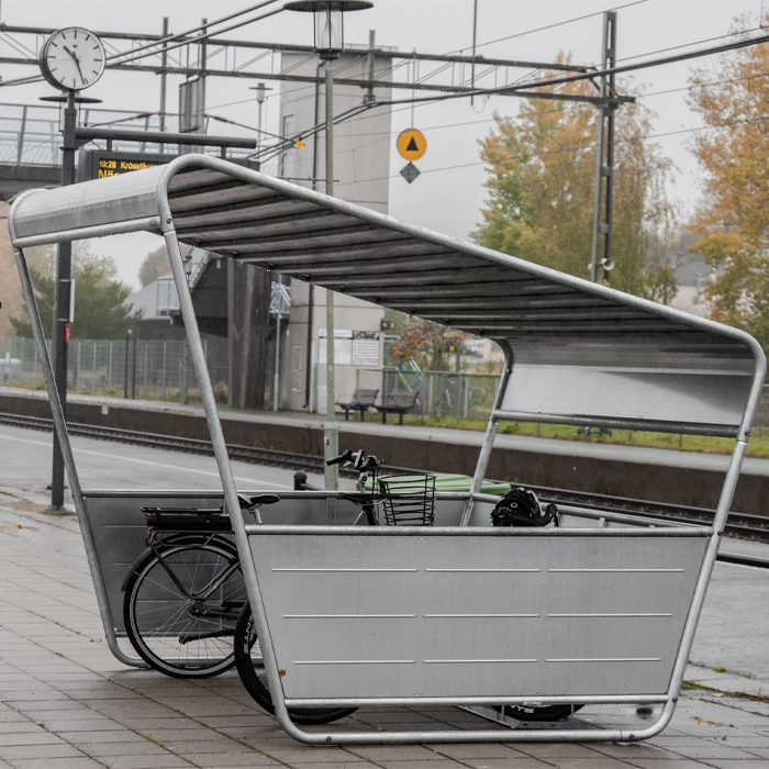 Cykelgarage | Cykelgarage Atria, Med sidopaneler - Galvaniserad