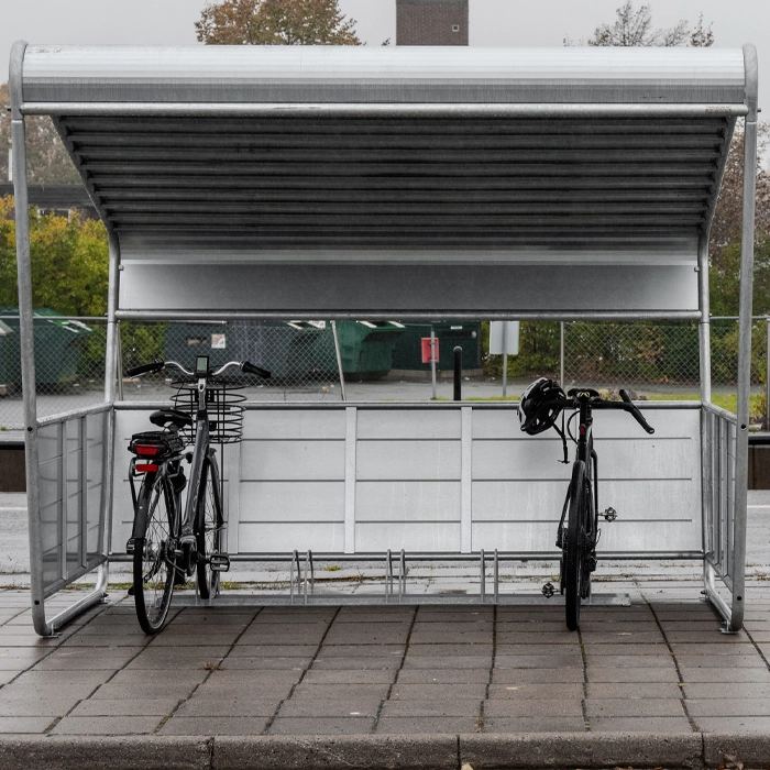 Cykelgarage | Cykelgarage Atria, Med sidopaneler - Galvaniserad